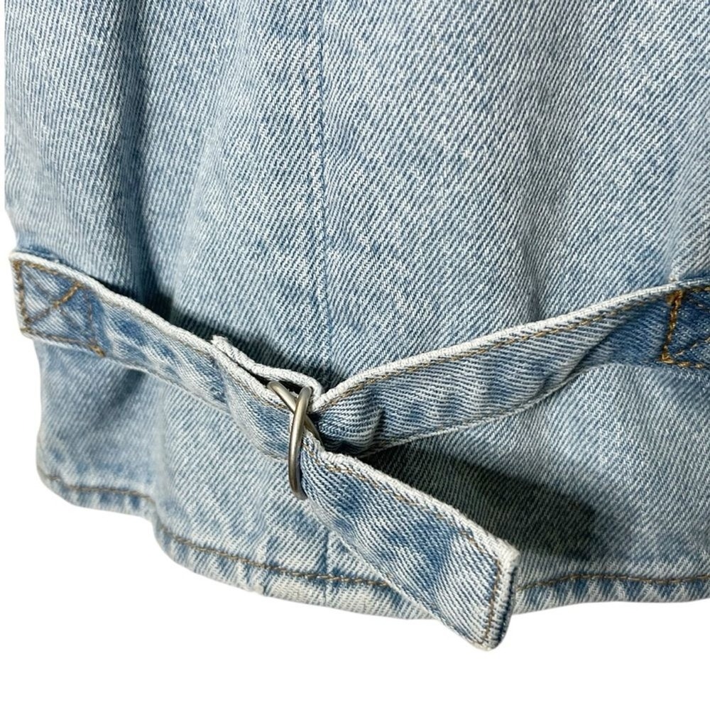 Rollas Dallas Women's Large Light Wash Denim Vest Cropped Button Front Y2K - Picture 6 of 10